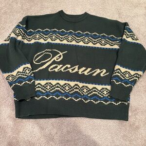 PacSun Men's Sweater in Green and Blue